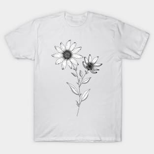 WIldflower Ink Drawing T-Shirt